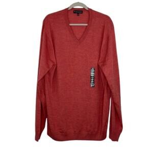 Hart Schaffner Marx Extra Fine Merino Wool pink knit sweater V-neck size XLT